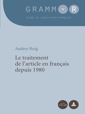 cover image of Le traitement de larticle en français depuis 1980